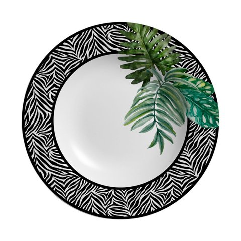 Prato Fundo para Mesa de Jantar Cerâmica Tanzania 6 Peças Alleanza Aparelho de Jantar