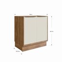Ver imagem 4 de Balcão de Cozinha 80cm 2 Portas Viena Bege/Louro Freijó/Argila