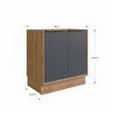 Ver imagem 3 de Balcão de Cozinha 80cm 2 Portas Viena Bege/Louro Freijó/Grafitto