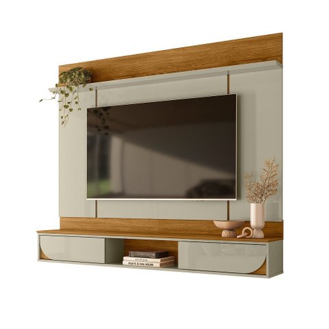 Painel para TV 2 Portas 182cm Aura MDP Cumaru/Opala Sala