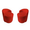 Ver imagem 2 de Kit 2 Poltronas Decorativa Yara Orgânica Couro Vermelho