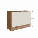 Ver imagem 4 de Balcão de Cozinha 120cm 2 Portas Viena Bege/Louro Freijó/Argila