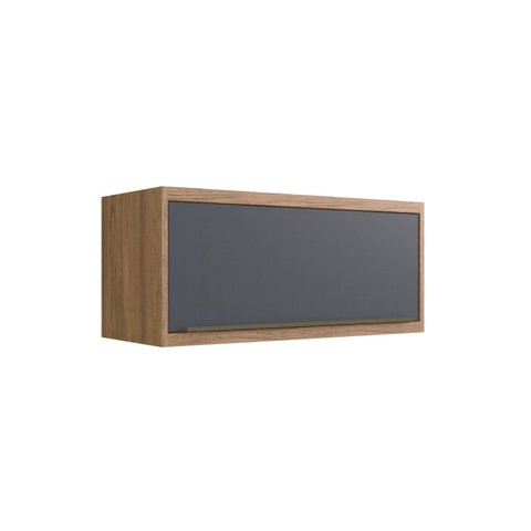 Armário Aéreo para Cozinha 80cm 1 Porta Viena Bege/Freijó/Grafitto