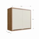 Ver imagem 5 de Armário Aéreo para Cozinha 80cm 2 Portas Viena Bege/Louro Freijó/Argila
