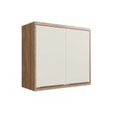 Ver imagem 1 de Armário Aéreo para Cozinha 80cm 2 Portas Viena Bege/Louro Freijó/Argila