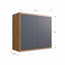 Ver imagem 5 de Armário Aéreo para Cozinha 80cm 2 Portas Viena Bege/Louro Freijó/Grafitto