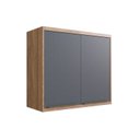 Ver imagem 1 de Armário Aéreo para Cozinha 80cm 2 Portas Viena Bege/Louro Freijó/Grafitto