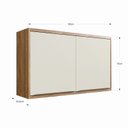 Ver imagem 5 de Armário Aéreo para Cozinha 120cm 2 Portas Viena Bege/Freijó/Argila