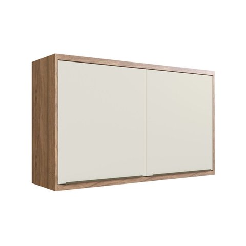 Armário Aéreo para Cozinha 120cm 2 Portas Viena Bege/Freijó/Argila