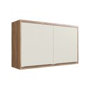 Ver imagem 1 de Armário Aéreo para Cozinha 120cm 2 Portas Viena Bege/Freijó/Argila