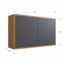 Ver imagem 5 de Armário Aéreo para Cozinha 120cm 2 Portas Viena Bege/Freijó/Grafitto