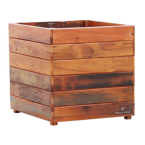 Vaso Cachepot 30x30 cm Madeira Maciça