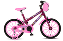 Ver imagem 1 de Bicicleta Aurora Fest, Aro 16, com Freios V-brake, com Rodas de Apoio, Capa Corrente e Cestinha Roxo