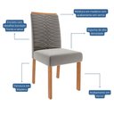 Ver imagem 7 de Conjunto de Mesa de Jantar Tampo de Vidro Off White Ester 1,80 com e 6 Cadeiras Clarice Cinamomo/