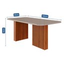 Ver imagem 5 de Conjunto de Mesa de Jantar Tampo de Vidro Off White Ester 1,80 com e 6 Cadeiras Clarice Cinamomo/