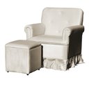 Ver imagem 1 de Poltrona Amamentação Balanço Para Quarto Com Puff Laura Suede Estopar Laura Mais Puff Suede Azul Tur