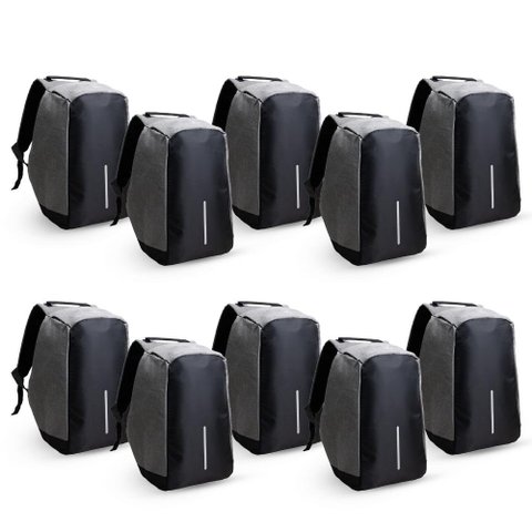 Kit 10 Mochila Antifurto para Notebook Entrada Usb Swiss Move