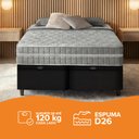 Ver imagem 6 de Cama Box Baú King Bipartido Preto + Colchão Molas Ensacadas Zidi Alabama 193x203x66cm