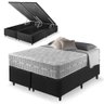 Cama Box com Baú King Size Preta + Colchão Molas Ensacadas Alabama 193x203x66cm - 1
