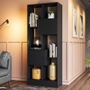Ver imagem 1 de Estante para Livros 2 Portas 2 Prateleiras Preto Fosco 3950 - Qmovi