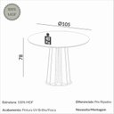 Ver imagem 2 de Conjunto Mesa de Jantar Redonda com 4 Cadeiras Estofadas e Encosto Palinha 100% MDF Dalla Costa