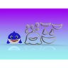 Cortador Kit Baby Shark Rostos 4 Personagens Tamanho 5cm - 3