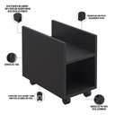 Ver imagem 3 de Suporte Para Cpu E Nobreak Com Rodízios Guide L03 Preto - Lyam Decor