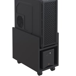 Suporte Para Cpu E Nobreak Com Rodízios Guide L03 Preto - Lyam Decor - 6