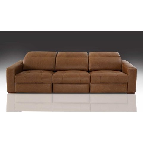 Sofá Aster Elétrico Retrátil e Reclinável 5 Lugares Couro Natural com Sistema Touch Individual 2.90m
