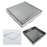 Ralo Banheiro Inteligente 10x10 Modelo 2 em 1 Inox Invisível com Base Plástica Branca Sifonado - 1