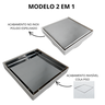 Ralo Banheiro Inteligente 10x10 Modelo 2 em 1 Inox Invisível com Base Plástica Branca Sifonado - 2