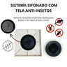 Ralo Banheiro Inteligente 10x10 Modelo 2 em 1 Inox Invisível com Base Plástica Branca Sifonado - 5