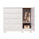 Ver imagem 3 de Cômoda Infantil Elô 1 Porta 4 Gavetas 100% Mdf Branco Brilho - Móveis Peroba