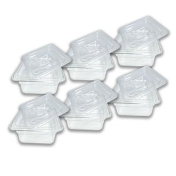 Conj 10 Cubas Gastronômicas Policarbonato Gn 1/6x65 Mm 900 Ml com Tampa Poli sem Abertura Sb - 1