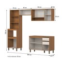 Ver imagem 4 de Cozinha Compacta Venaly 10 Portas 2 Gavetas com Tampo e Vidro Cinamomo/Off White - Henn