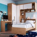 Ver imagem 1 de Quarto Completo Solteiro com Escrivaninha Infinity 6 Portas 5 Gavetas Macadâmia/branco - Móveis Cast