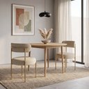 Ver imagem 1 de Cadeira Sala Jantar Margara Kit 2 Base Aço Dourado Linho D03 - D'Rossi