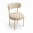 Ver imagem 3 de Cadeira Sala Jantar Margara Kit 2 Base Aço Dourado Linho D03 - D'Rossi