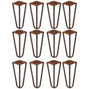 Ver imagem 1 de Kit 12 Pés de Metal 15 CM Hairpin Legs Mesas de Centro Puffs Bronze