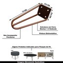 Ver imagem 2 de Kit 12 Pés de Metal 15 CM Hairpin Legs Mesas de Centro Puffs Bronze