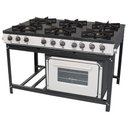 Ver imagem 1 de Fogão Industrial 6 Bocas Baixa Pressão Venâncio Linha Bravo Esmaltado com Forno Cinza Br6bf