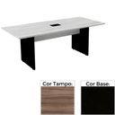 Ver imagem 1 de Mesa de Reunião com Caixa de Tomada Retangular 260 x 120 cm Pé Painel PE25 em MDP Walnut Base