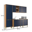 Ver imagem 2 de Cozinha Compacta Domus 10 Portas 5 Gavetas Nogal/royal - Hecol Móveis