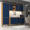 Ver imagem 4 de Cozinha Compacta Domus 10 Portas 5 Gavetas Nogal/royal - Hecol Móveis