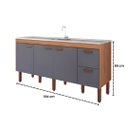 Ver imagem 5 de Gabinete de Cozinha Grande 2 Gaveta 3 Portas 100% MDF Grande:Freijó/Titanium