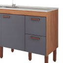 Ver imagem 4 de Gabinete de Cozinha Grande 2 Gaveta 3 Portas 100% MDF Grande:Freijó/Titanium
