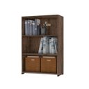Ver imagem 1 de Armario Escritório Multiuso Livreiro 3 Prateleiras Faroe - Castanho