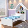 Cama Infantil Com Prateleiras Casinha Branco Flex Magia Gabrielli Móveis - 1