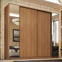Ver imagem 2 de Guarda Roupa Casal Laredo 4 Portas Flex Amêndola Touch com Espelho - Demartêz
