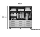 Ver imagem 2 de Guarda Roupa Buriti 3 Portas 9 Gavetas Branco - Novo Horizonte